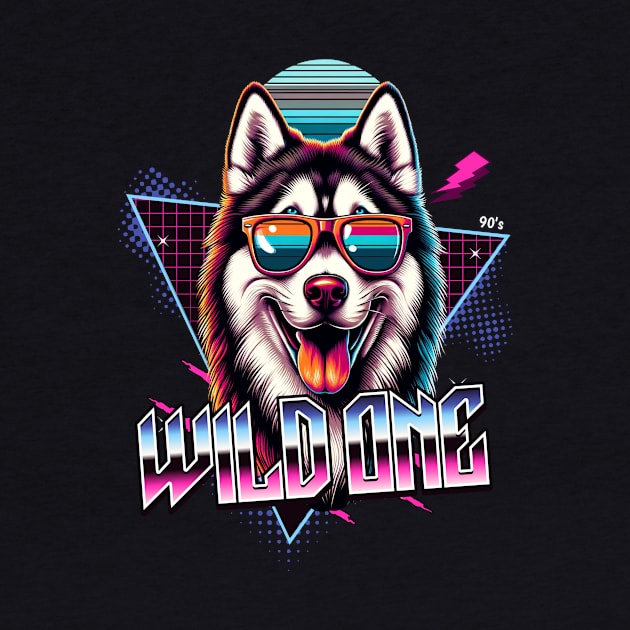 Wild One Siberian Husky Dog by Miami Neon Designs